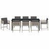vidaXL Set da Pranzo per Giardino 9 pcs Grigio chiaro polyrattan