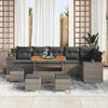vidaXL Set Divano da Giardino con cuscino 10 pcs Grigio polyrattan