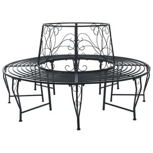 vidaXL Panchina per Alberi 8-Numero di posti &Oslash; 160 x 89 cm Acciaio