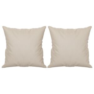 vidaXL Cuscini Decorativi 2 pz crema 40x40 cm in Tessuto Microfibra