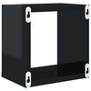 vidaXL Mensole Parete a Cubo 6 pz Nero Lucido 22x15x22 cm