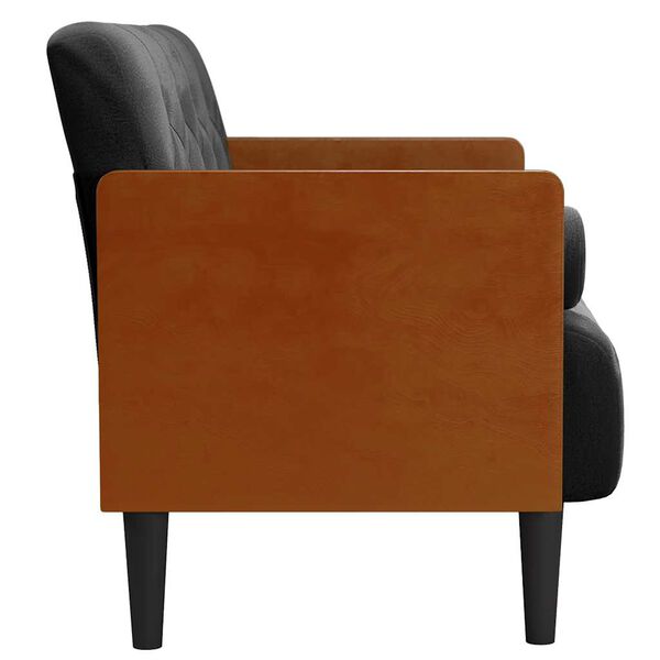 vidaXL Divano Divanetto con Cuscini Bolster Nero 110 cm Velluto