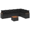 vidaXL Set Divani da Giardino con Cuscini 8 pz Nero in Polyrattan