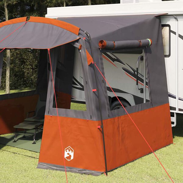 vidaXL Tenda da Bagagliaio per Caravana con tetto Grigio e arancione