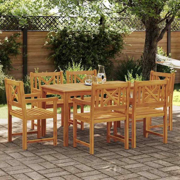 vidaXL Set da Pranzo per Giardino 7 pcs Marrone
