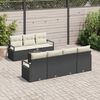 vidaXL Set di divani 8 pcs Nero e Crema polyrattan
