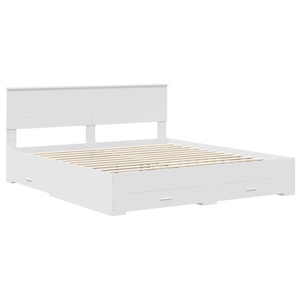 vidaXL Struttura del letto Bianco 200 x 200 cm Legno multistrato