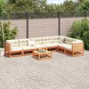 vidaXL Set Divani Giardino 8 pz con Cuscini Marrone Cera Massello Pino