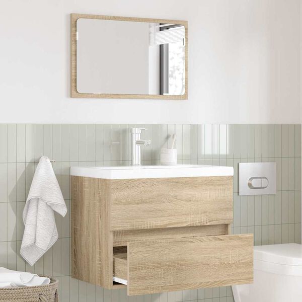 vidaXL Set di mobili per il bagno Rovere Sonoma Legno multistrato