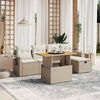 vidaXL Set Divano da Giardino 6 pz con Cuscini Beige in Polyrattan