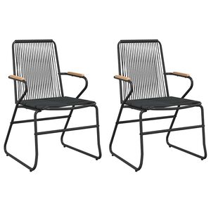 vidaXL Sedie da Giardino 2pz Nere 58x59x85,5 cm Rattan PVC