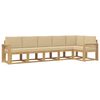 vidaXL Set di divani da esterno 6 pz Bianco e Beige Poliestere