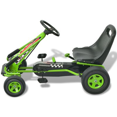 vidaXL Go Kart a pedali con seduta regolabile Verde
