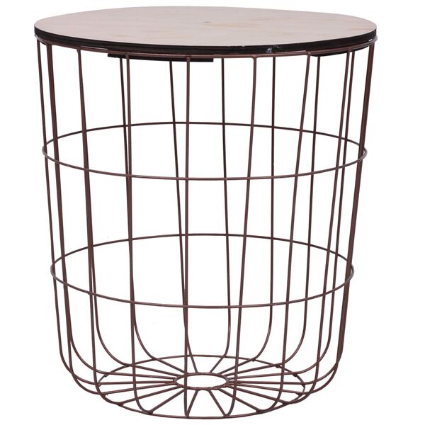 vidaXL Tavolino da Salotto Rame Ø 39,5 cm in MDF