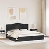 vidaXL Letto con Contenitore Nero 200 x 200 cm Legno multistrato