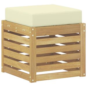 vidaXL Panca da esterno con cuscino Bianco 43 x 43 x 45 cm