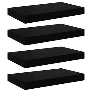 vidaXL Scaffali a Parete 4 pz Neri 40x23,5x3,8 cm in MDF