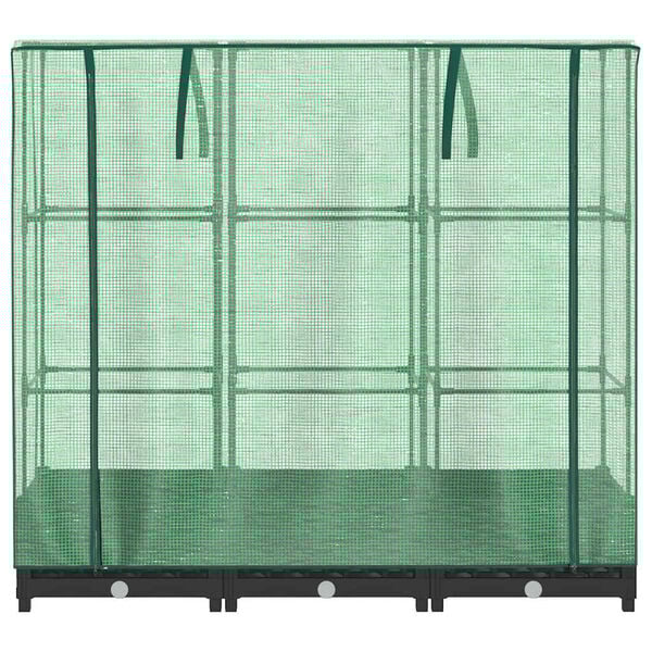 vidaXL Letto rialzato con copertura per serra effetto rattan 120x40x123 cm