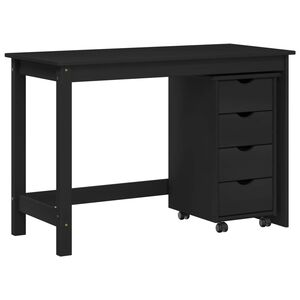 vidaXL Set di Scrivania e Armadietto 2 pz Nero Legno Massello di Pino