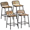 vidaXL Sgabelli da Bar 4 pz 46x35,5x70 cm Legno Massello di Recupero