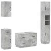 vidaXL Set di Mobili da Bagno da 4 Pezzi HOORN Grigio Cemento