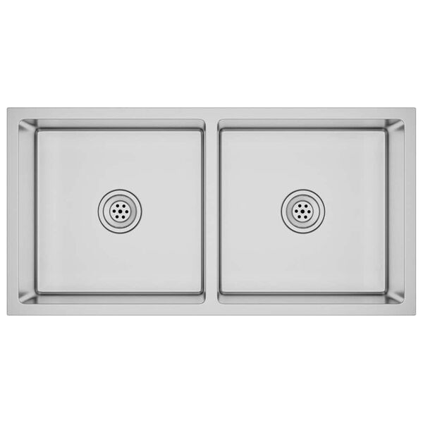 vidaXL Lavello da Cucina Lavorato a Mano in Acciaio Inox