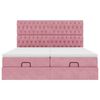 vidaXL Struttura Letto Pouf con Materassi Rosa 160x200 cm Velluto