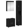 vidaXL Set di mobili per il bagno TULUM 3 pcs Nero 60 x 34 x 63 cm