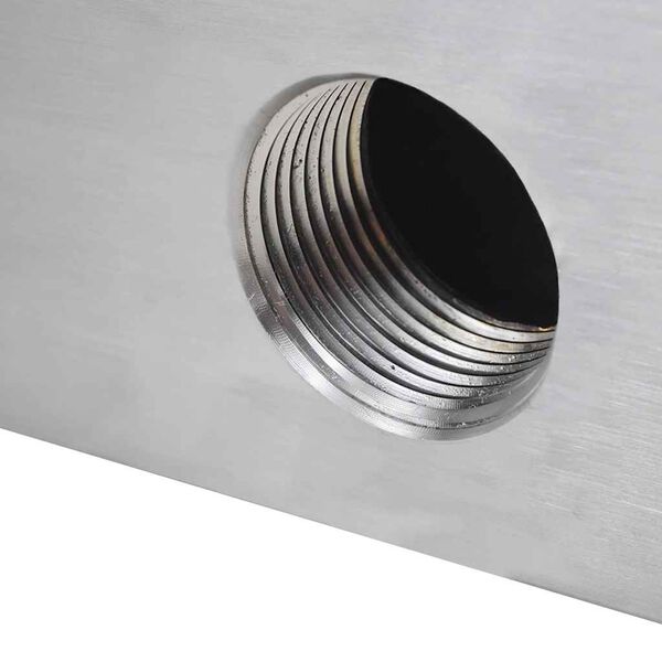 vidaXL Fontana a Cascata per Giardino Rettangolare Acciaio Inox 45 cm