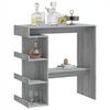 vidaXL Tavolo Bar con Ripiano Grigio Sonoma 100x50x101,5 cm