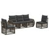 vidaXL Set Divano da Giardino 5 pz Grigio e Grigio Scuro polyrattan