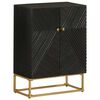 vidaXL Credenza Nera 55x30x76 cm in Legno Massello di Mango e Ferro