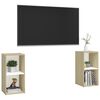 vidaXL Mobili TV 2 pz Bianco e Rovere 72x35x36,5 cm Legno Multistrato