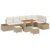 vidaXL Set Divano da Giardino 9 pz Beige polyrattan