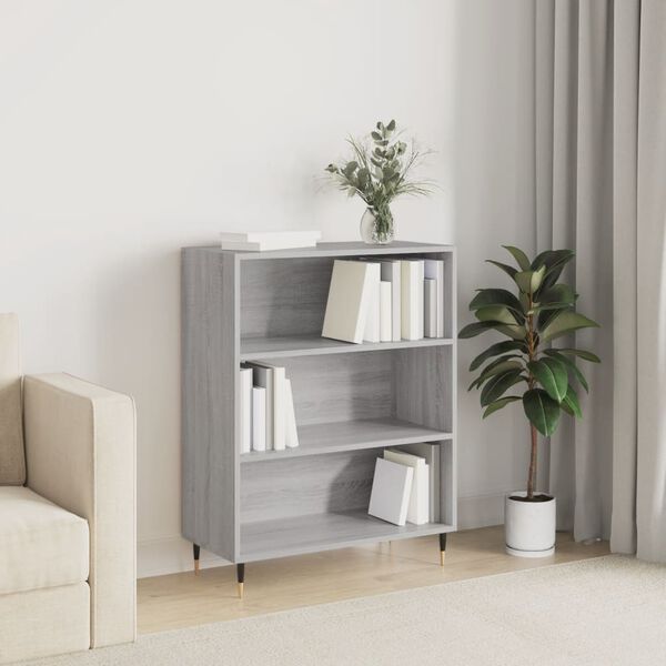 vidaXL Libreria Grigio Sonoma 69,5x32,5x90 cm in Legno Multistrato