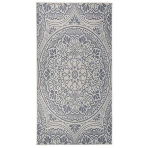 vidaXL Tappeto da Esterni a Tessitura Piatta 80x150 cm Motivo Blu