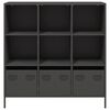 vidaXL Credenza Nera 101,5x39x103,5 cm in Acciaio
