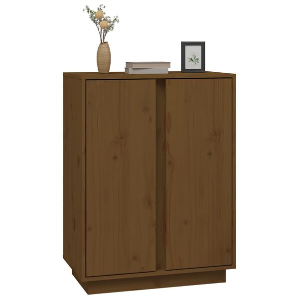 vidaXL Credenza ambra 60x35x80 cm in Legno Massello di Pino