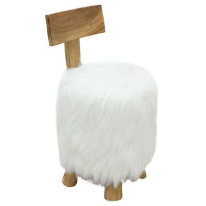 vidaXL Sgabello Bianco in Legno Massello di Teak