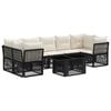 vidaXL Set Divano da Giardino 8 pz Nero polyrattan