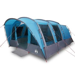 vidaXL Tenda Familiare a Tunnel per 8 Persone Blu Impermeabile