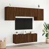vidaXL Mobili TV a Muro 6pz Rovere Marrone in Legno Multistrato
