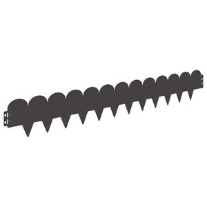 vidaXL Bordura per Prato 10 pz 103 x 15 cm Acciaio Nero