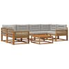 vidaXL Set di divani da esterno 7 pcs Naturale e Grigio chiaro