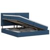 vidaXL Letto con contenitore e materasso Blu 200 x 200 cm Tessuto