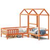 vidaXL Giroletto con Panca e Tetto Cera 100x200 cm in Legno di Pino