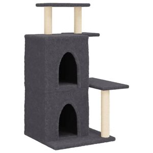vidaXL Albero per Gatti con Tiragraffi in Sisal Grigio Scuro 97 cm