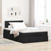 vidaXL Pouf Letto con Materasso Nero 120x200 cm in Tessuto