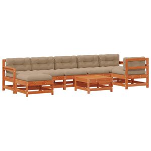 vidaXL Set Lounge da Giardino 8 pz Marrone Cerato