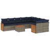 vidaXL Set Divani da Giardino 10 pz con Cuscini Grigio in Polyrattan